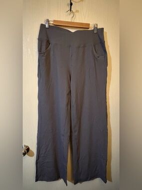 Women’s High Waisted Wide Leg Dark Gray Yoga Pants Size 2XL